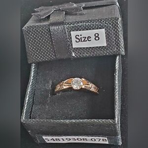 New R.G.F.   1 CT. ROSE GOLD FILLED SOLITAIRE RING